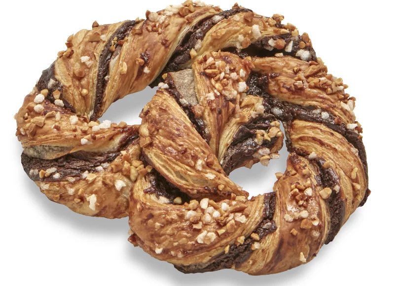 Bretzel feuilleté garni au cacao