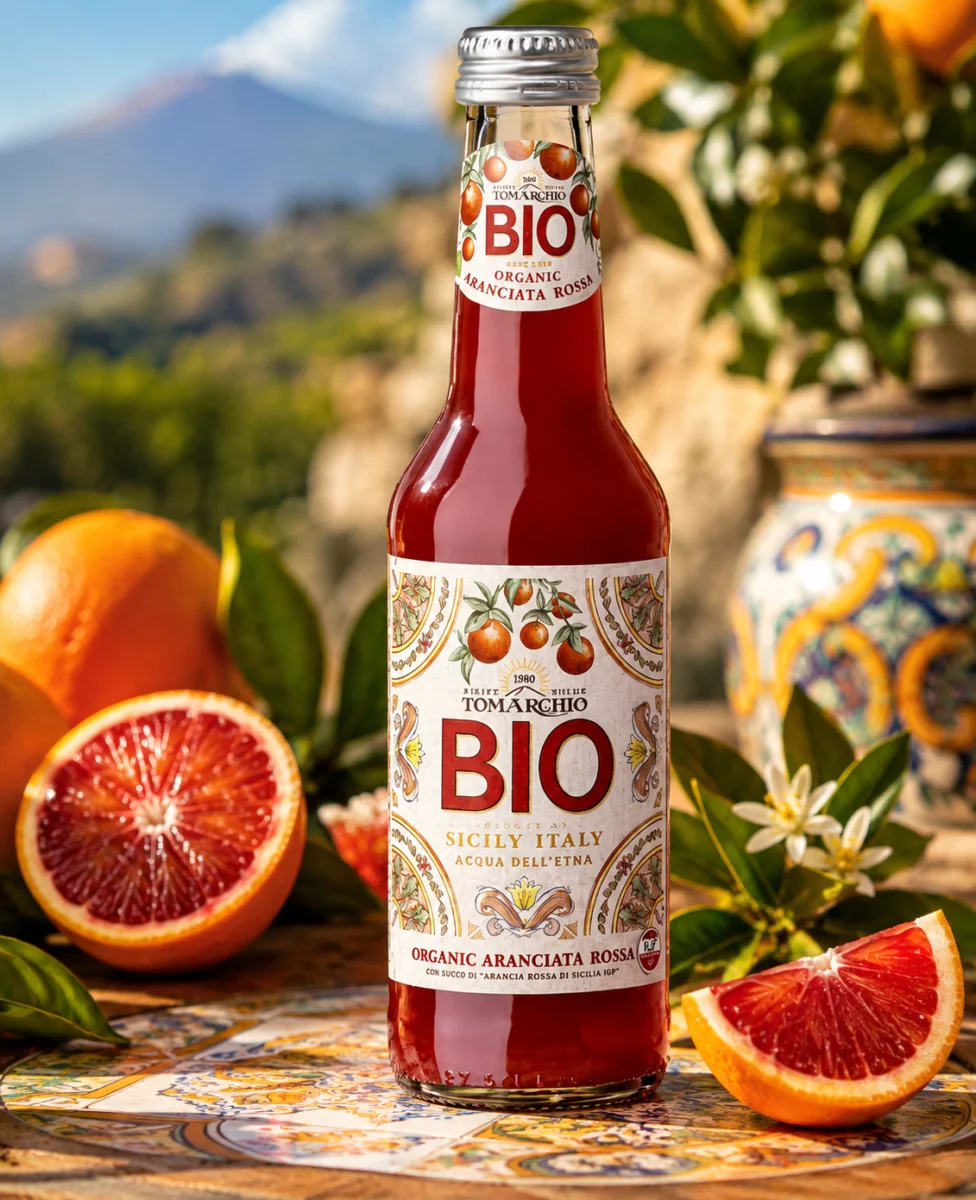 Limonade Bio Tomarchio à l'orange rouge de Sicile