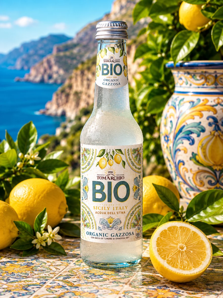 Gazzosa Bio Tomarchio au citron de Syracuse IGP